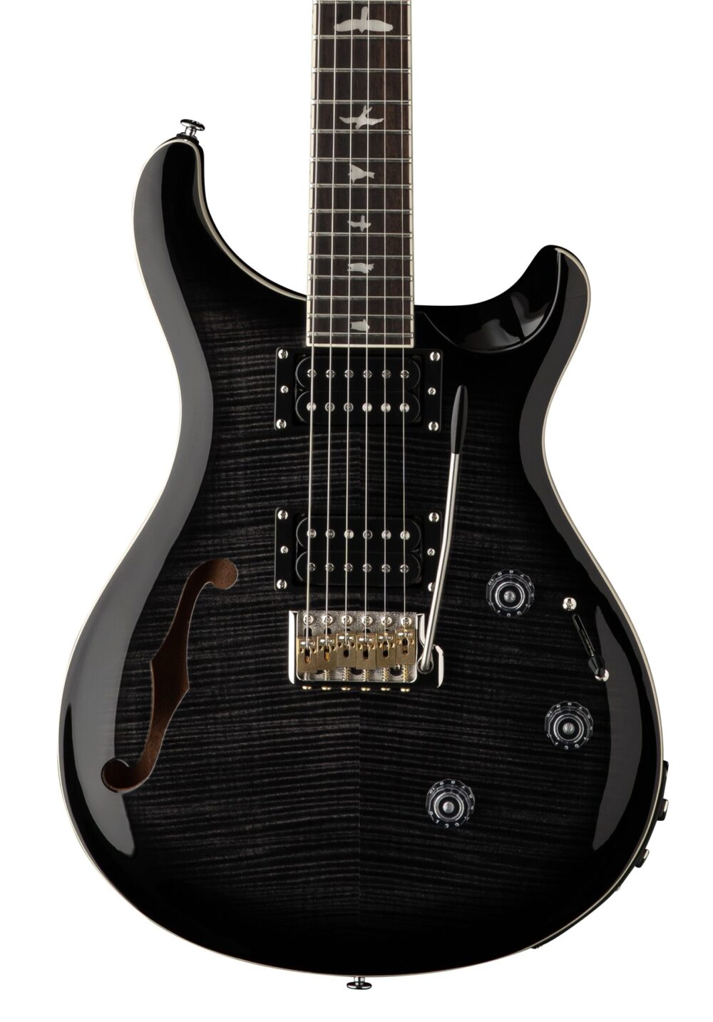 PRS SE Custom 24 Semi-Hollow Piezo Electric Guitar in Charcoal Burst in stock - Image 1