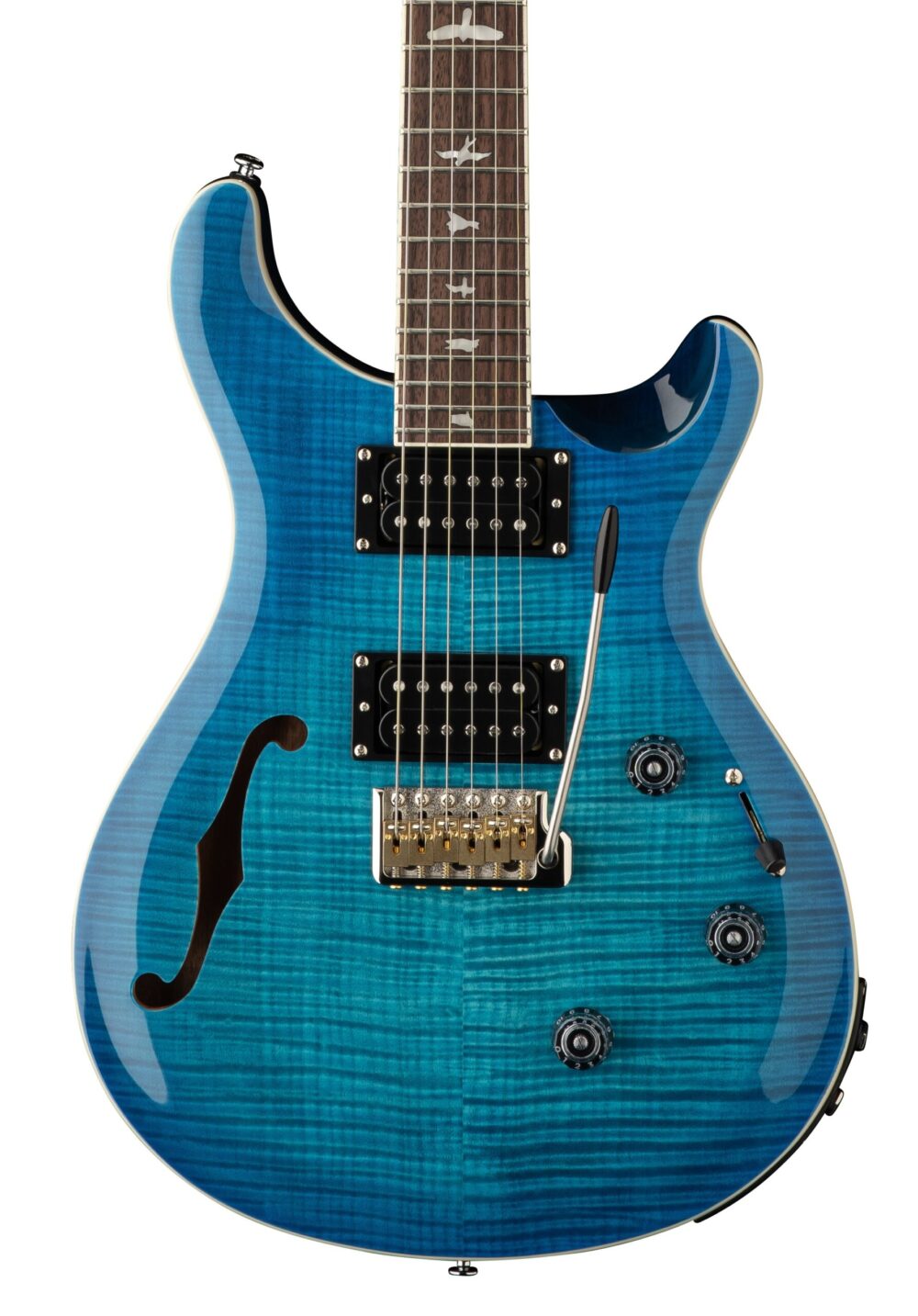 PRS SE Custom 24 Semi-Hollow Piezo Electric Guitar in Lake Blue in stock - Image 1