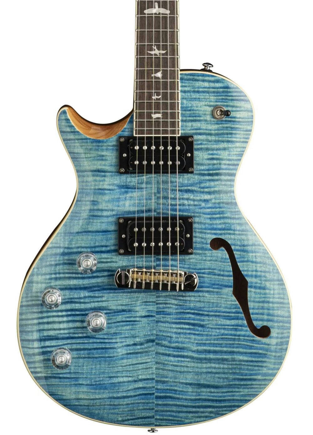 PRS SE Zach Myers Left Handed Semi-Hollow Electric Guitar in Myers Blue in stock - Image 1