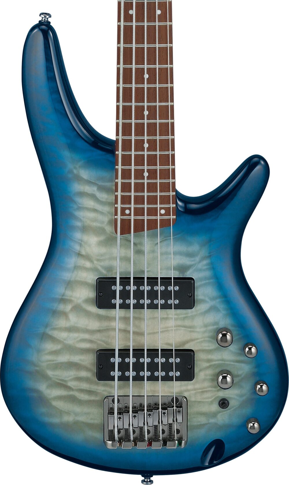 Ibanez SR405EQM-SCB SR Series 5-String Bass Guitar Quilted Maple in Stained Cosmic Blue Starburst in stock - Image 1