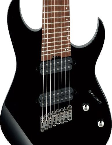 Ibanez RGMS8-BK Iron Label Multi-Scale 8 String in Black in stock