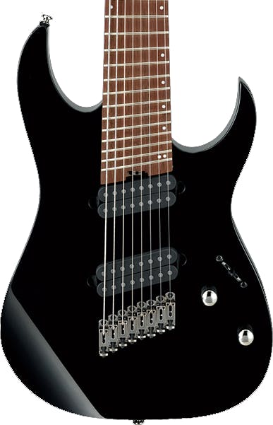 Ibanez RGMS8-BK Iron Label Multi-Scale 8 String in Black in stock - Image 1