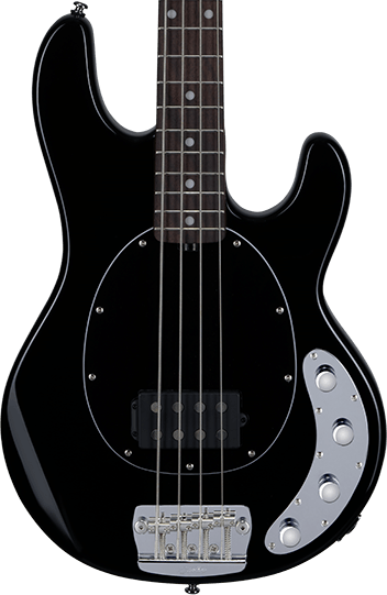 Sterling by Music Man Stingray RAY34 4-String Bass Guitar in Black in stock - Image 1