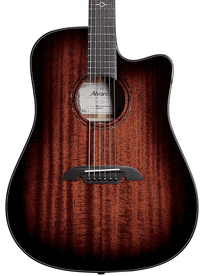 Alvarez Masterworks MD66CE Dreadnought Electro-Acoustic in Shadowburst with Cutaway in stock - Image 1