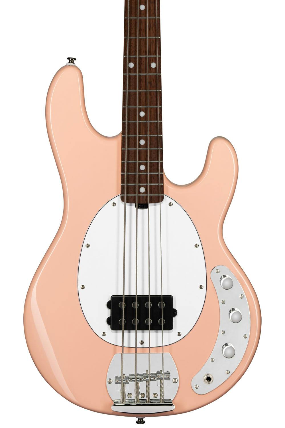 Sterling by Music Man Sub Stingray Ray4 Bass Guitar in Pueblo Pink in stock