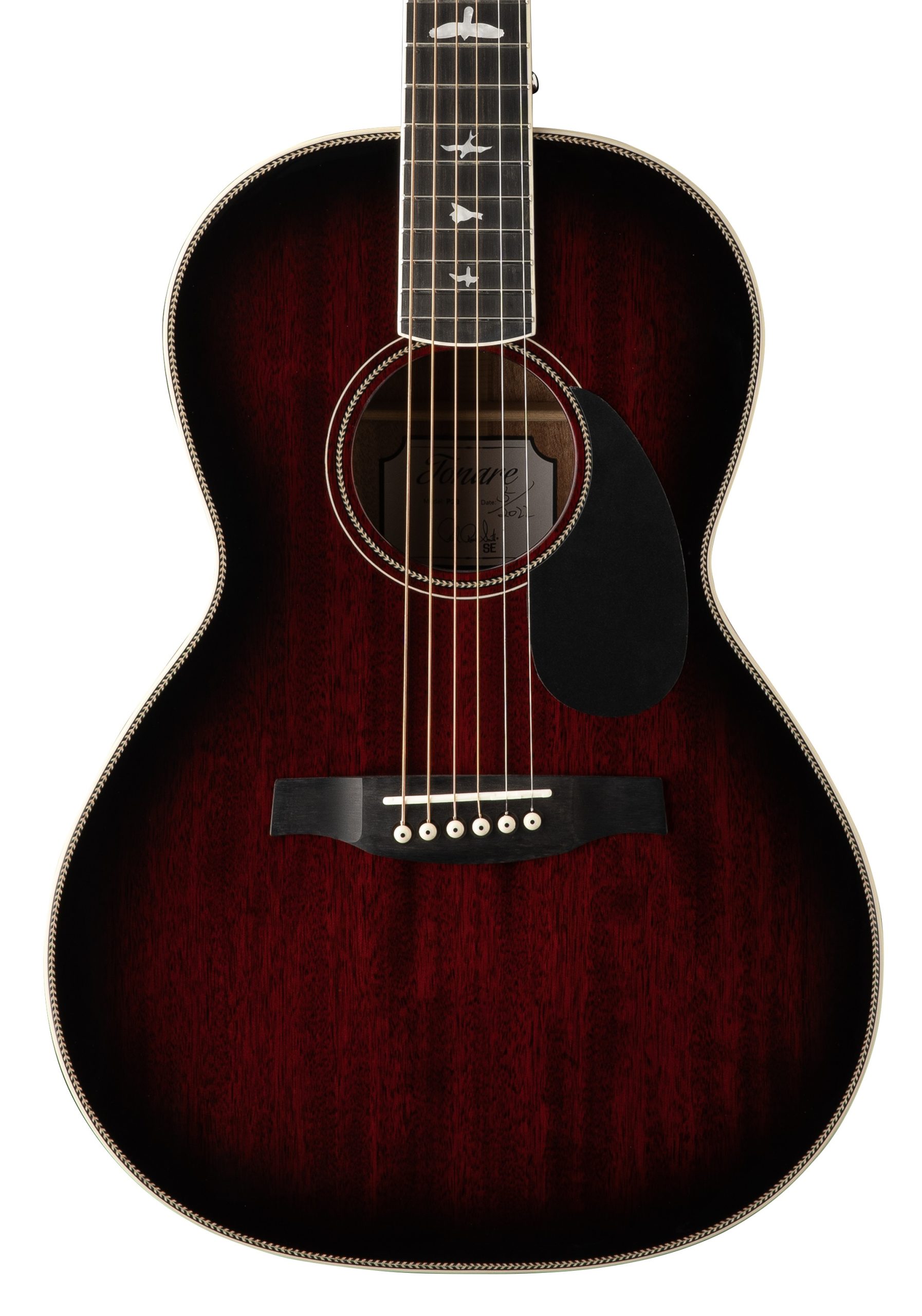 PRS SE P20 Parlour Electro-Acoustic in Fire Red Burst in stock - Image 1