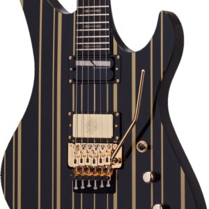 Schecter Synyster Gates Custom S in Black/Gold w/ Sustainiac