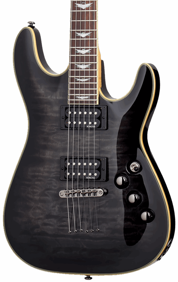 Schecter Omen Extreme 6 Electric Guitar in See-Thru Black