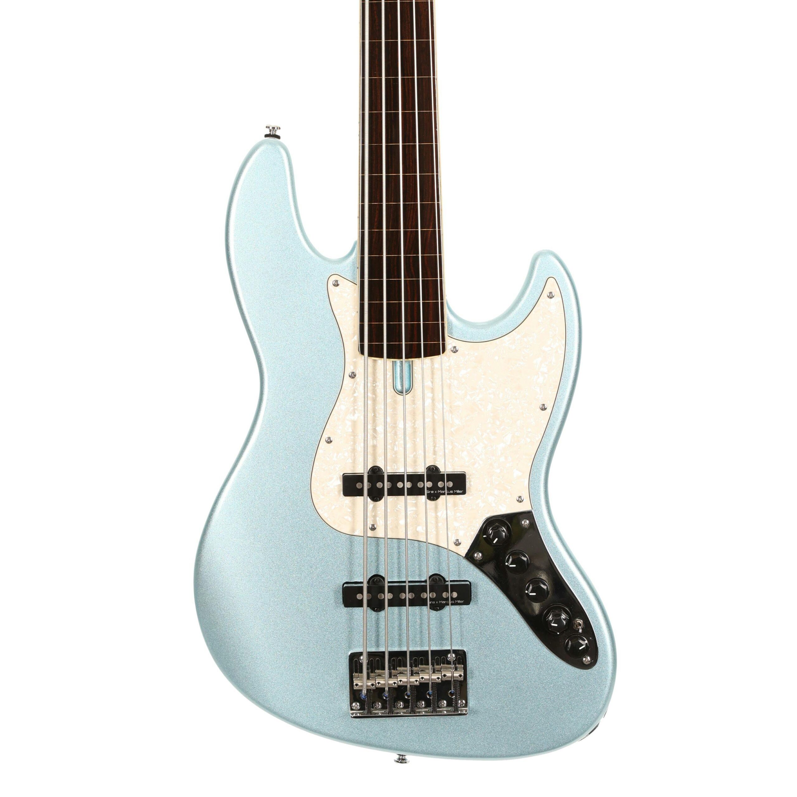Sire Marcus Miller V7 2nd Generation Alder 5-String Fretless Bass Guitar in Lake Placid Blue