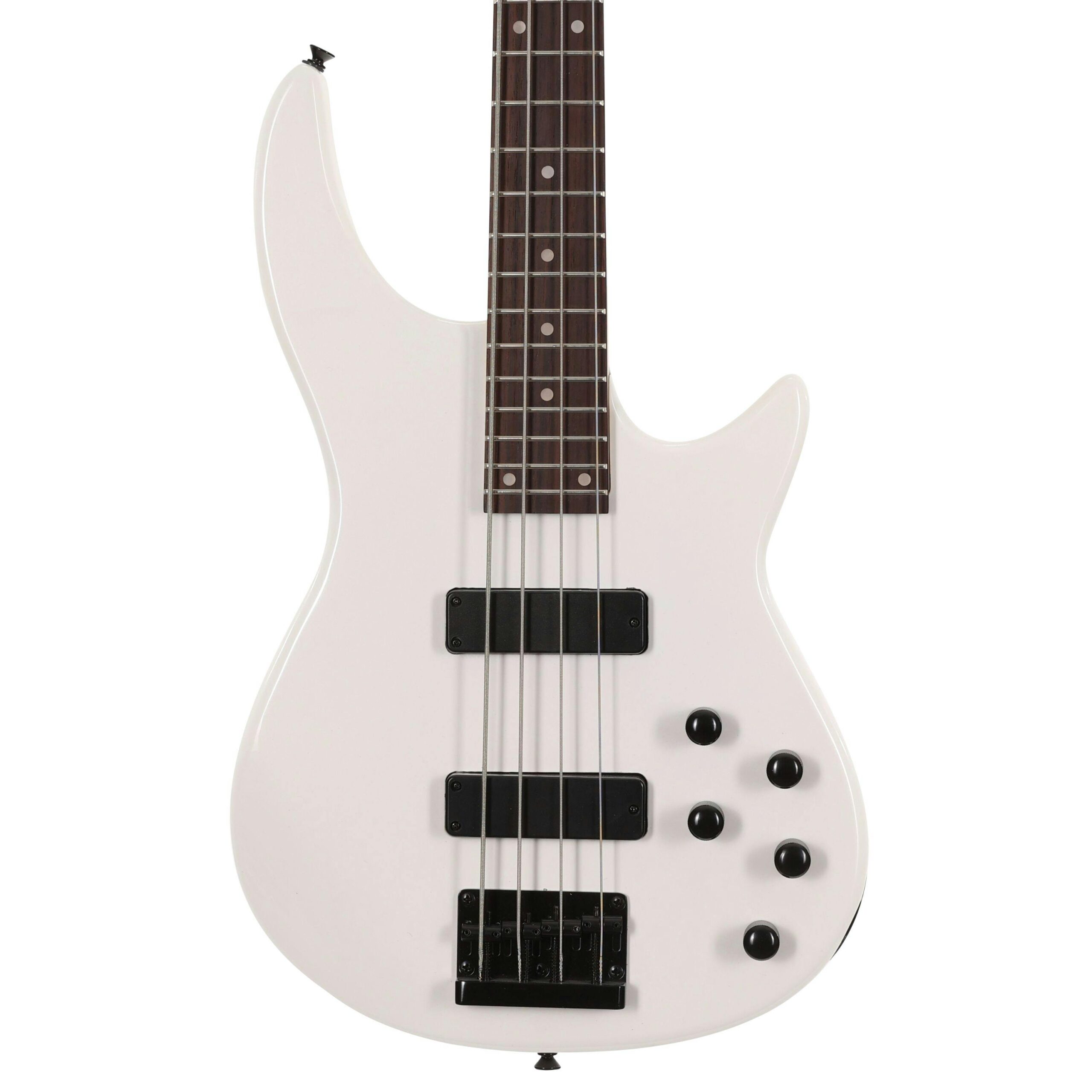 EastCoast MB4 Bass in Pearl White Rosewood Fretboard with All Black Hardware