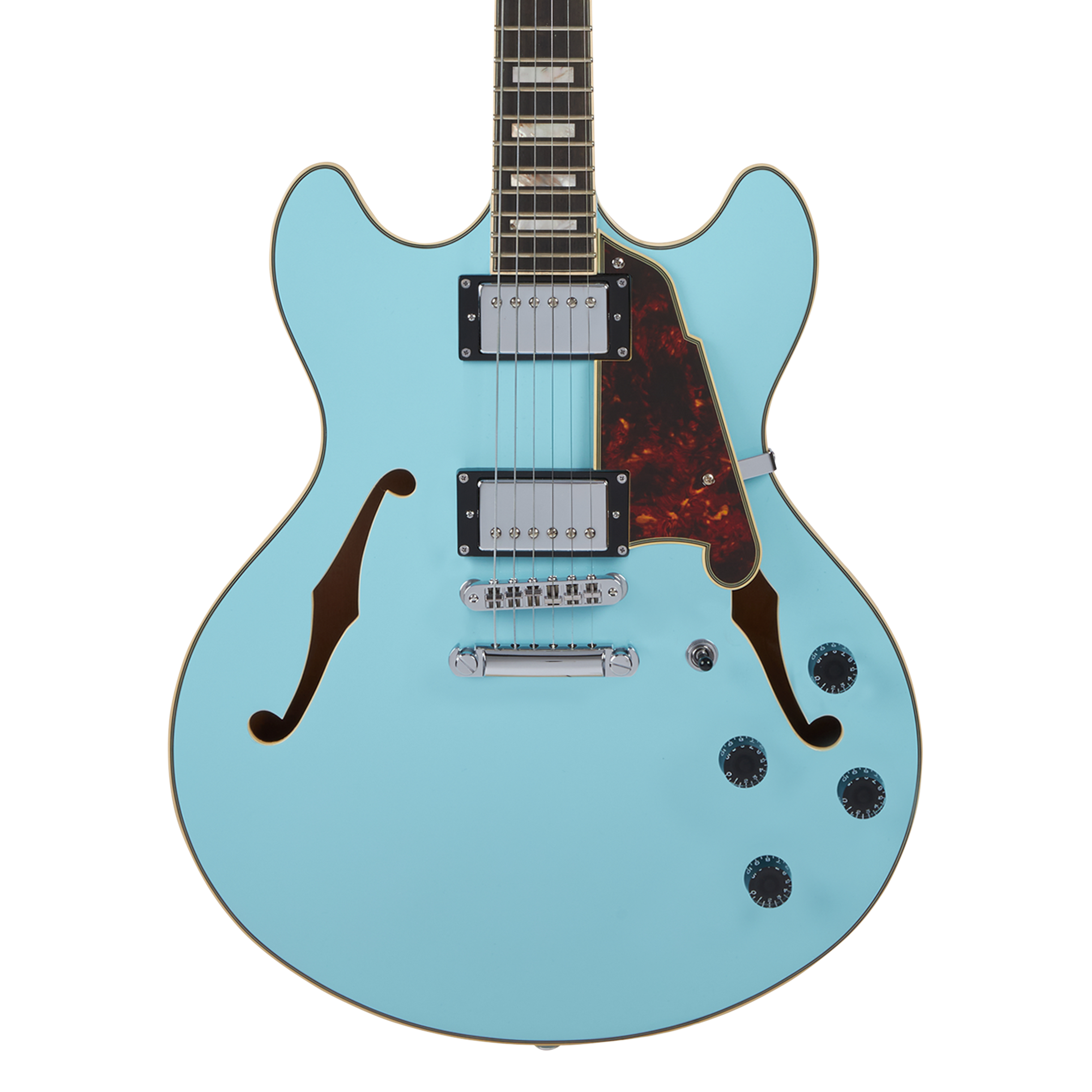 D'Angelico Premier DC Semi-Hollow Electric Guitar in Sky Blue