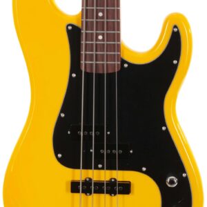 EastCoast PJ4 Electric Bass in Yellow Black Guard Rosewood Fretboard