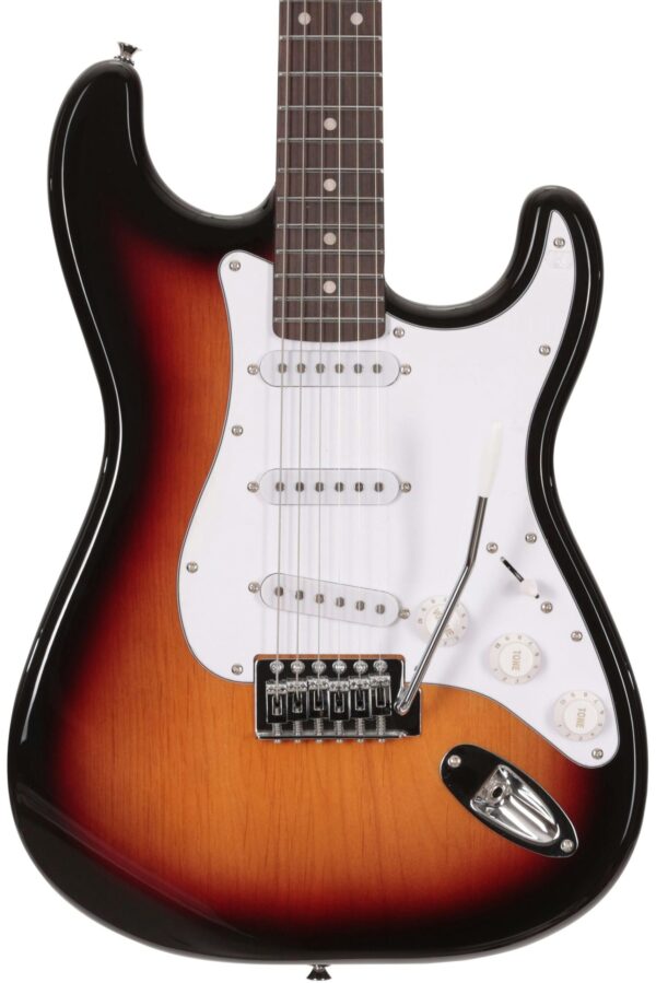 EastCoast ST1 Electric Guitar in 3 Tone Sunburst with Rosewood Fretboard