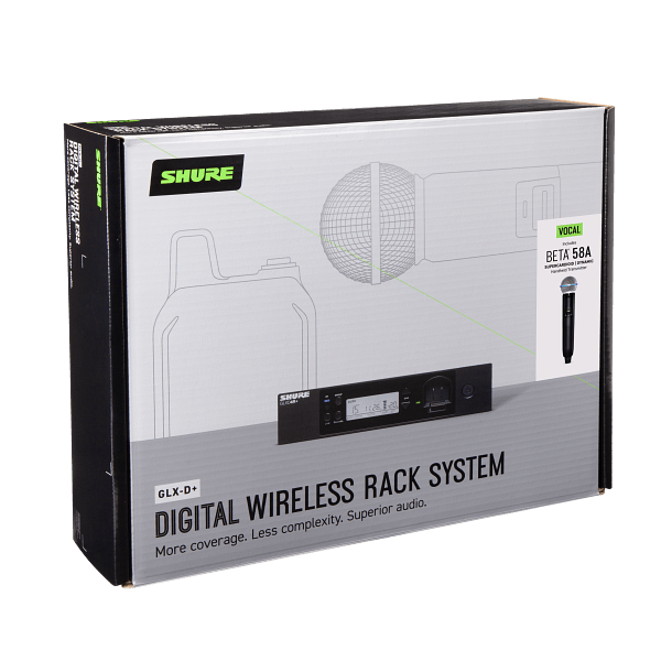 Shure GLXD24RPLUSUKB58 Dual Band Wireless System with Beta58 and Half Rack Receiver