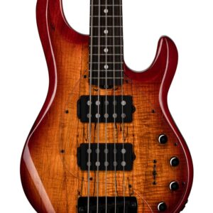 Sterling by Music Man Stingray RAY35 HH 5 String in Blood Orange Burst