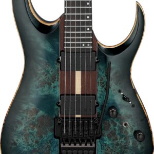 Ibanez RGA20P1PB-CUL RGA Premium Poplar Burl Top Electric Guitar in Cosmic Blue Burst Low Gloss