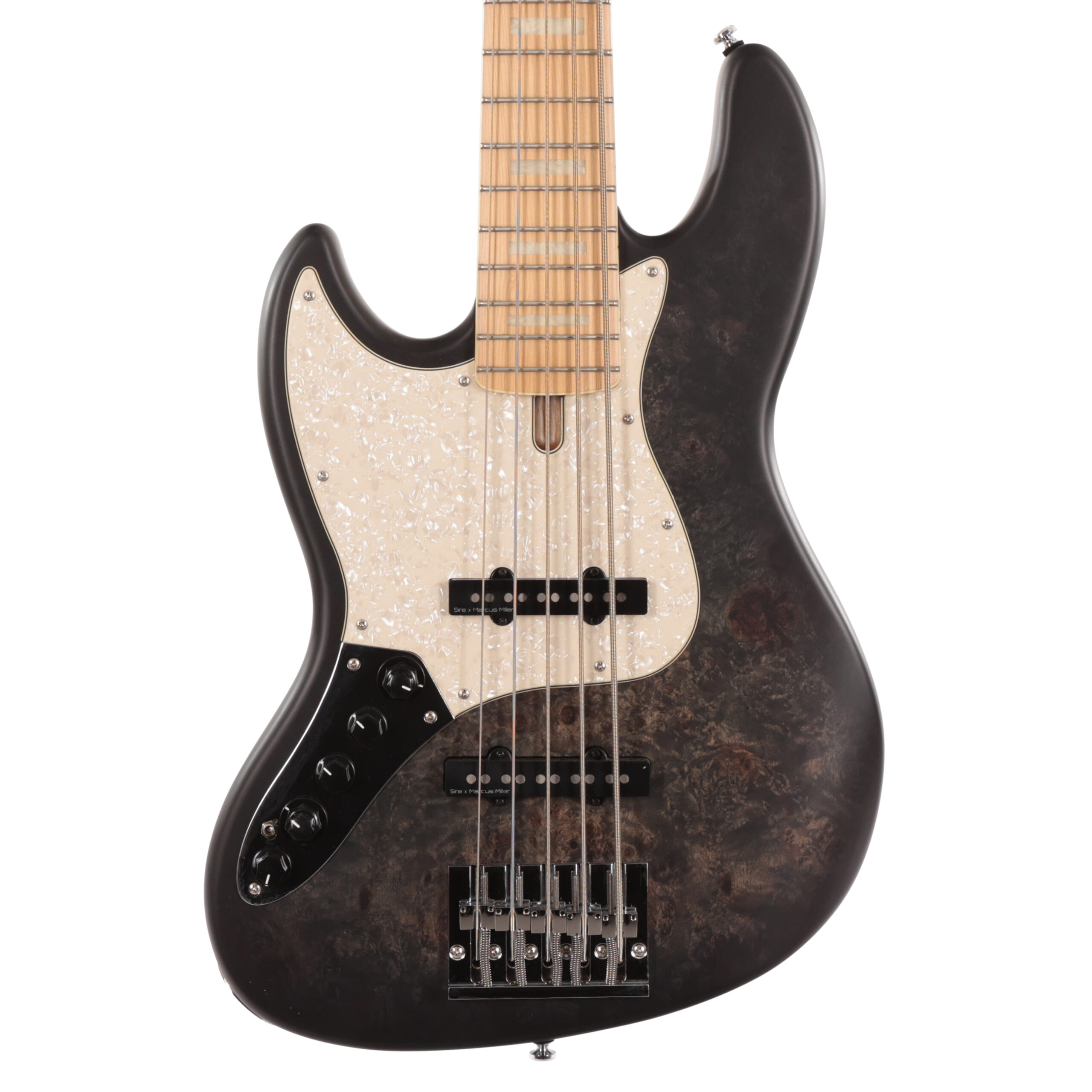 Sire Marcus Miller V7 Reissue Left Handed Swamp Ash 5 String Bass in Transparent Black Satin
