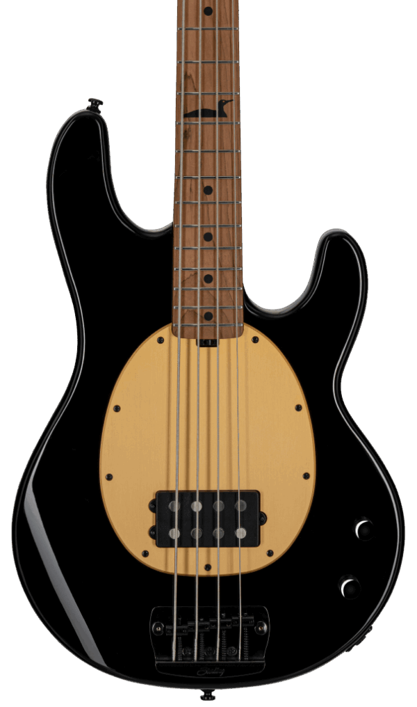 Sterling by Music Man Pete Wentz Signature Artist Series Stingray Bass in Black with Roasted Maple Neck