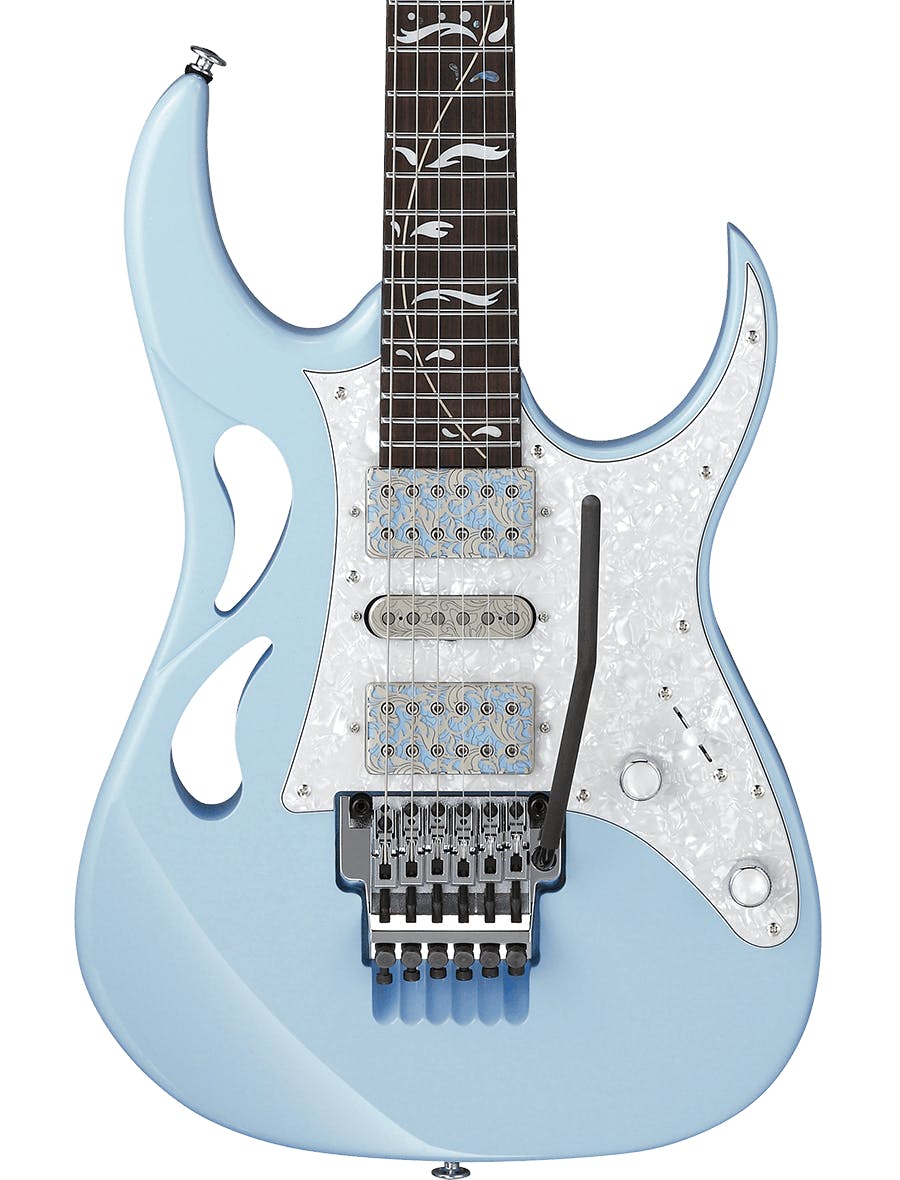 Ibanez Steve Vai Signature PIA Electric Guitar in Blue Powder in stock