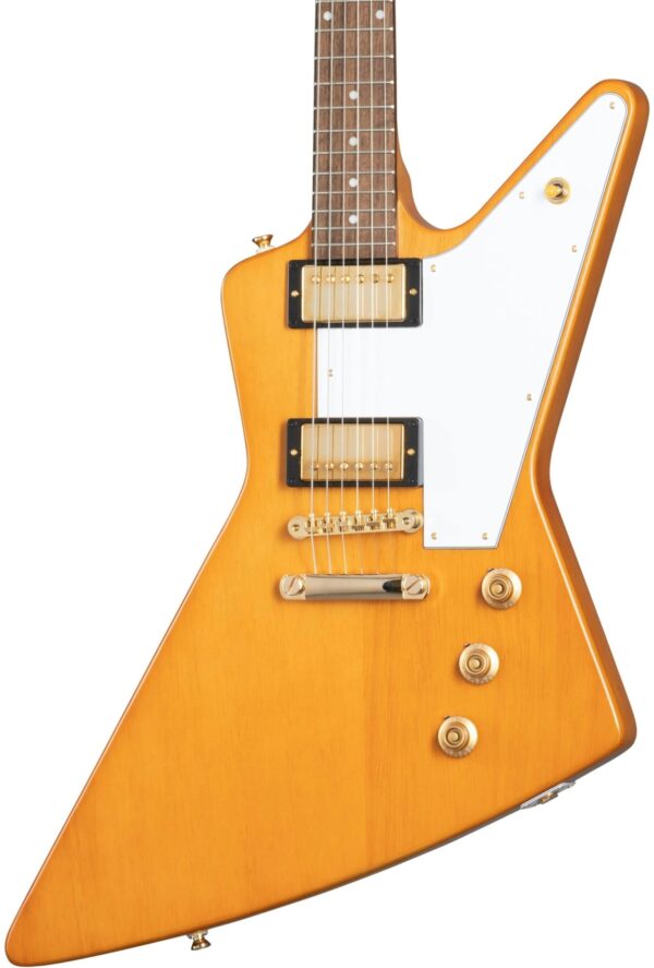 Epiphone 1958 Korina Explorer Electric Guitar in Aged Natural with White Pickguard