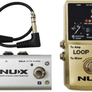 NUX Loop Core Deluxe Bundle Looper Pedal and NMP-2 Dual Footswitch
