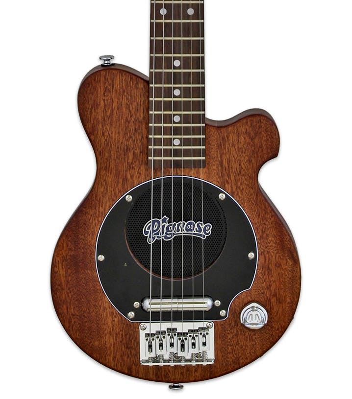 Pignose PGG-200MH Electric Guitar with Built-in Amplifier in Mahogany See-through Brown in stock