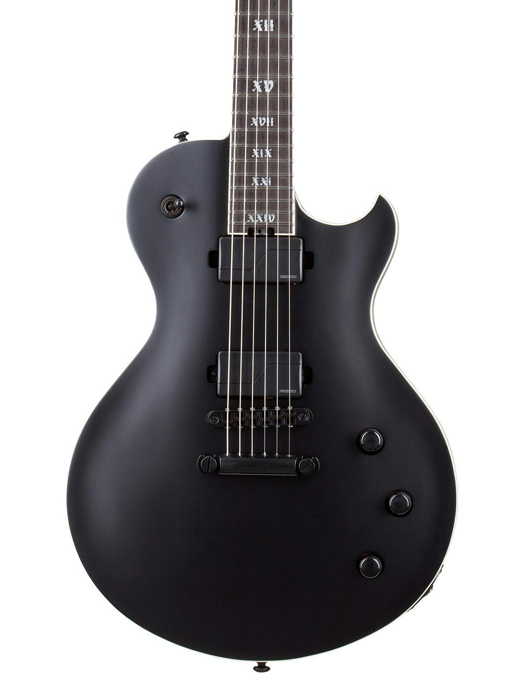 Schecter Solo II SLS Elite Evil Twin Electric Guitar in Satin Black in stock - Image 1