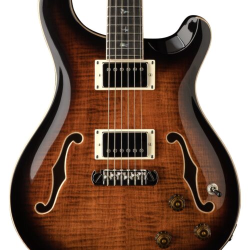 PRS SE Hollowbody II Piezo Electric Guitar in Orange Tiger Smokeburst in stock