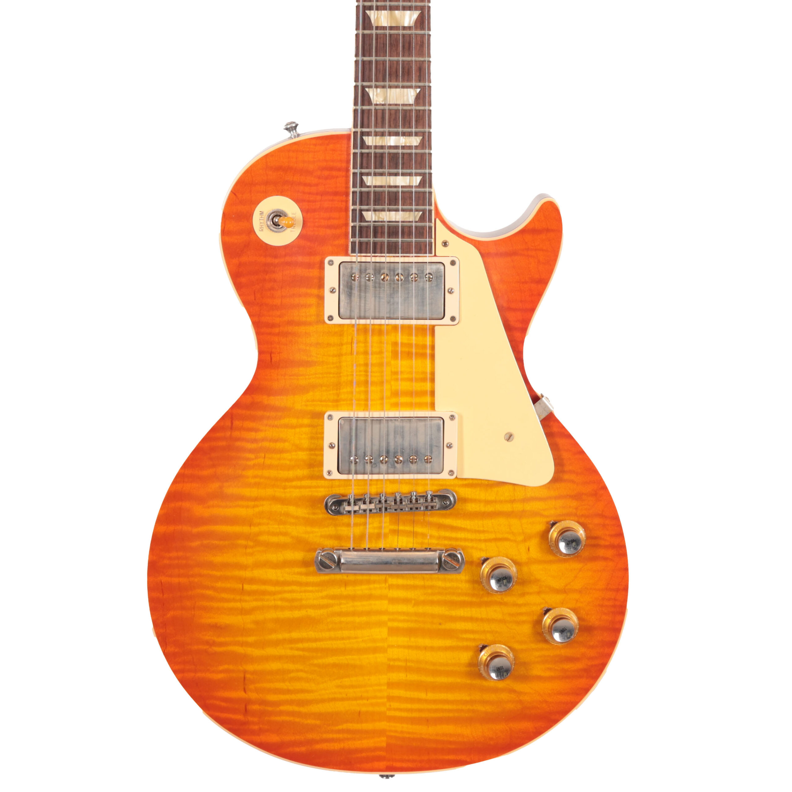 Second Hand Gibson Custom Shop 60th Anniversary 1960 Les Paul Standard V2 VOS in Orange Lemon Fade 152 in stock