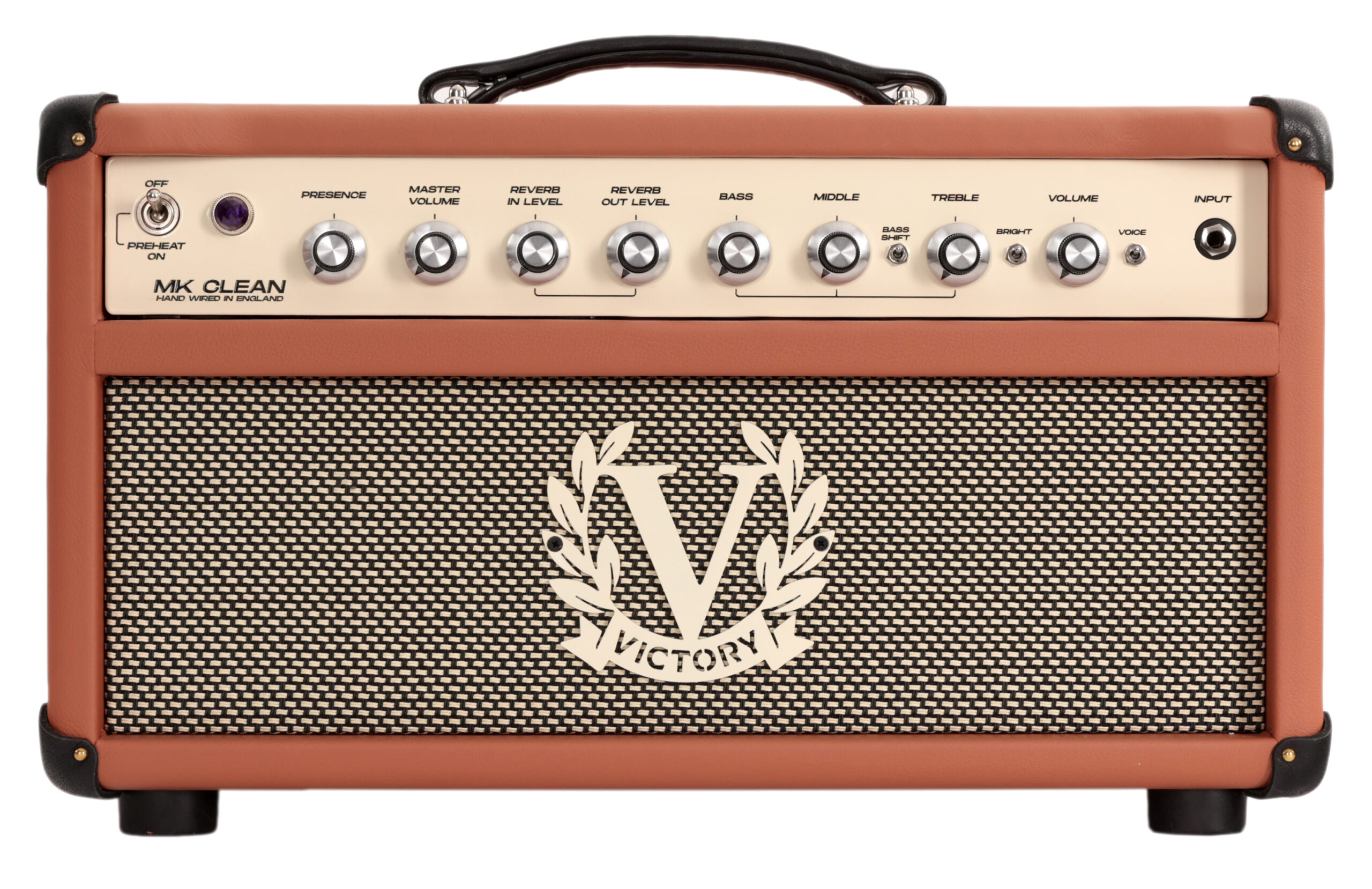 Victory MK Clean 100w Hand-Wired Valve Amp Head in Cognac