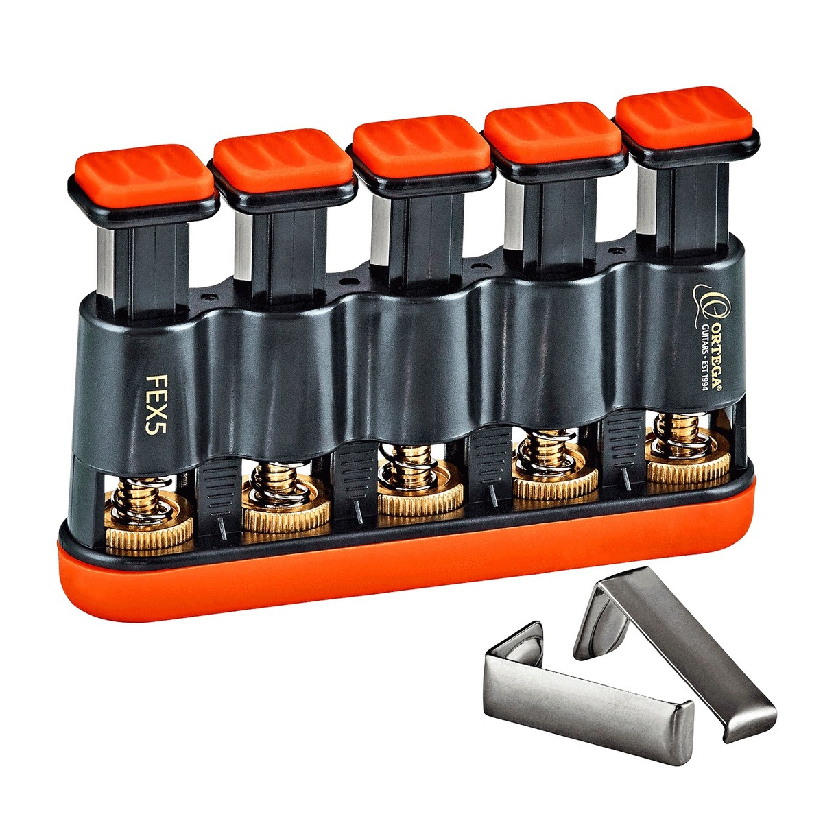 Ortega Adjustable Finger Exerciser, Orange/Black
