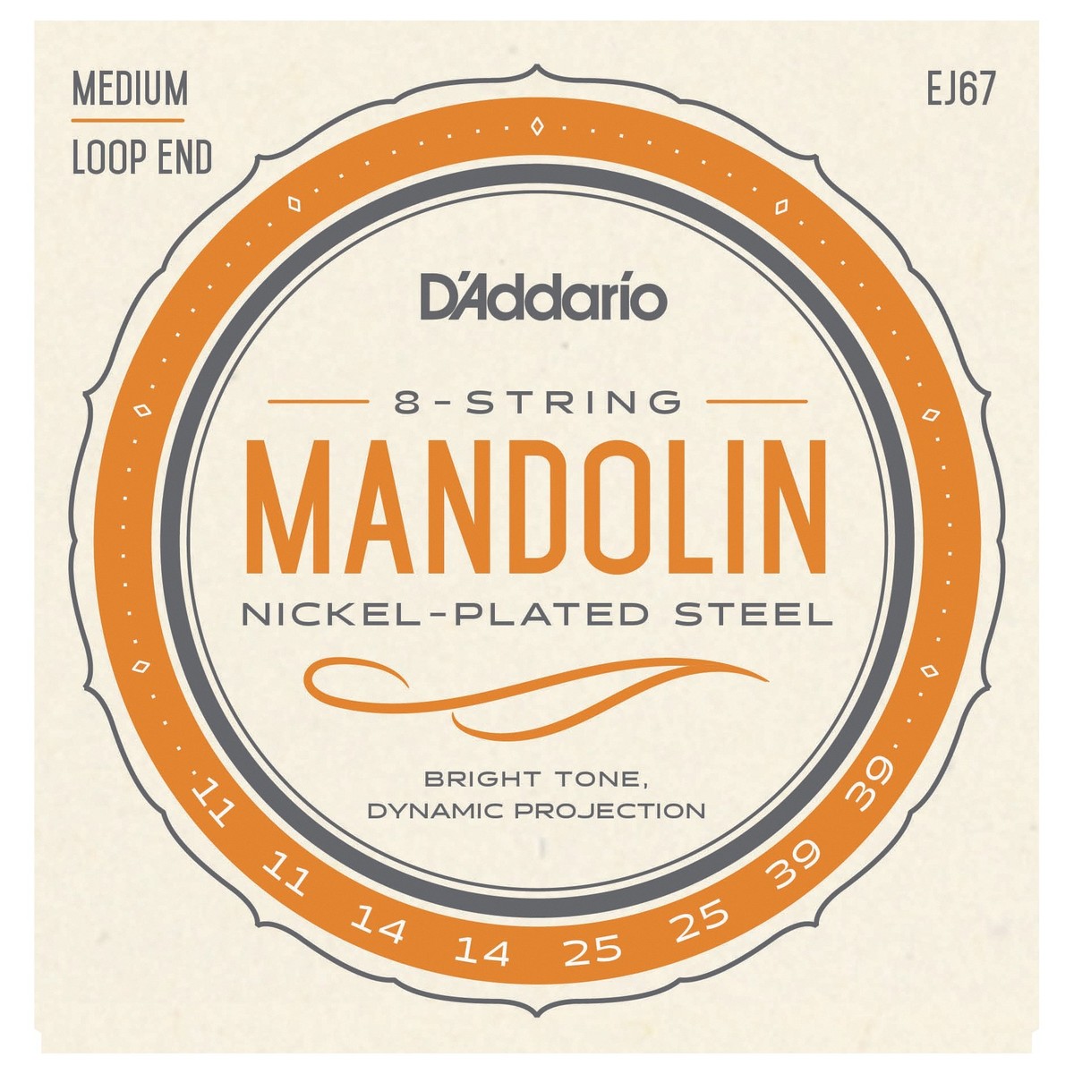 D'Addario EJ67 Nickel 11-39 Medium Mandolin Strings