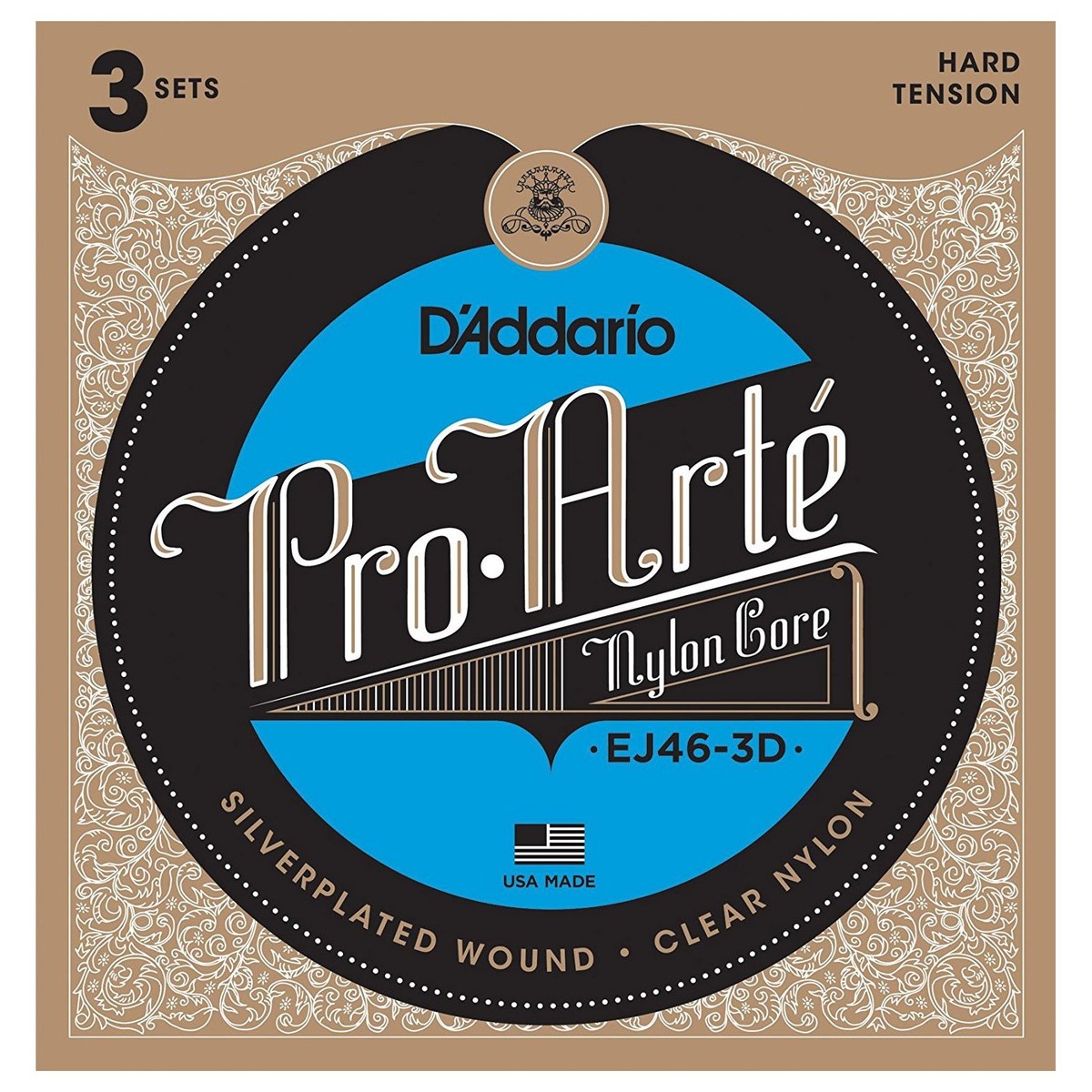 D'Addario EJ46-3D 3-Pack Pro-Arte Hard Tension Strings