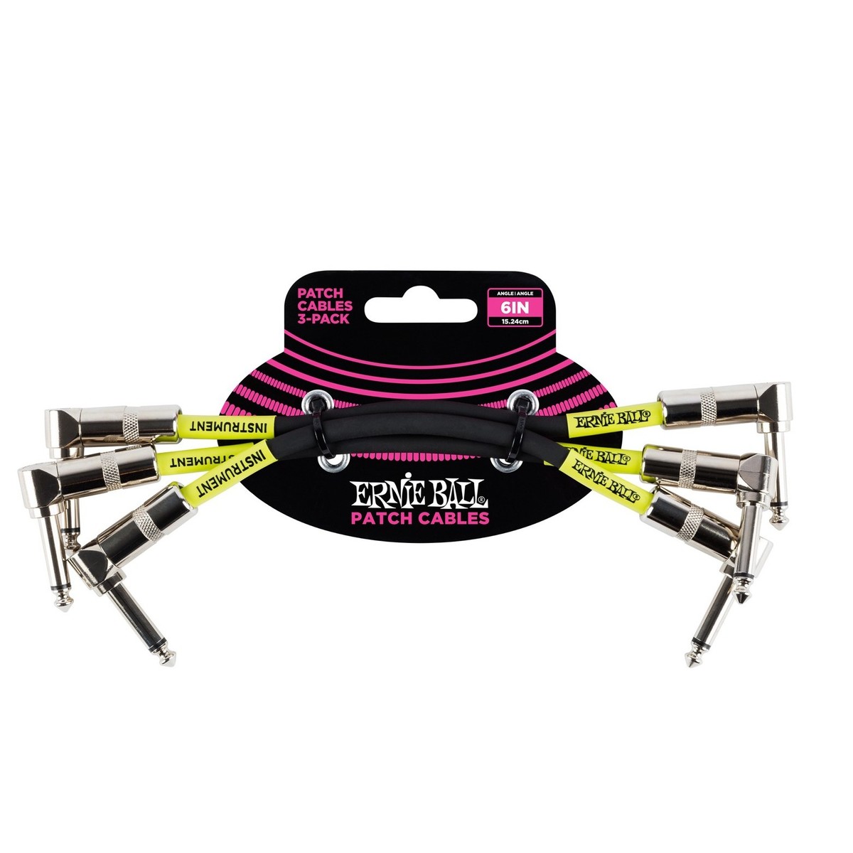 Ernie Ball P06050 6'' Patch Cable 3 Pack, Black
