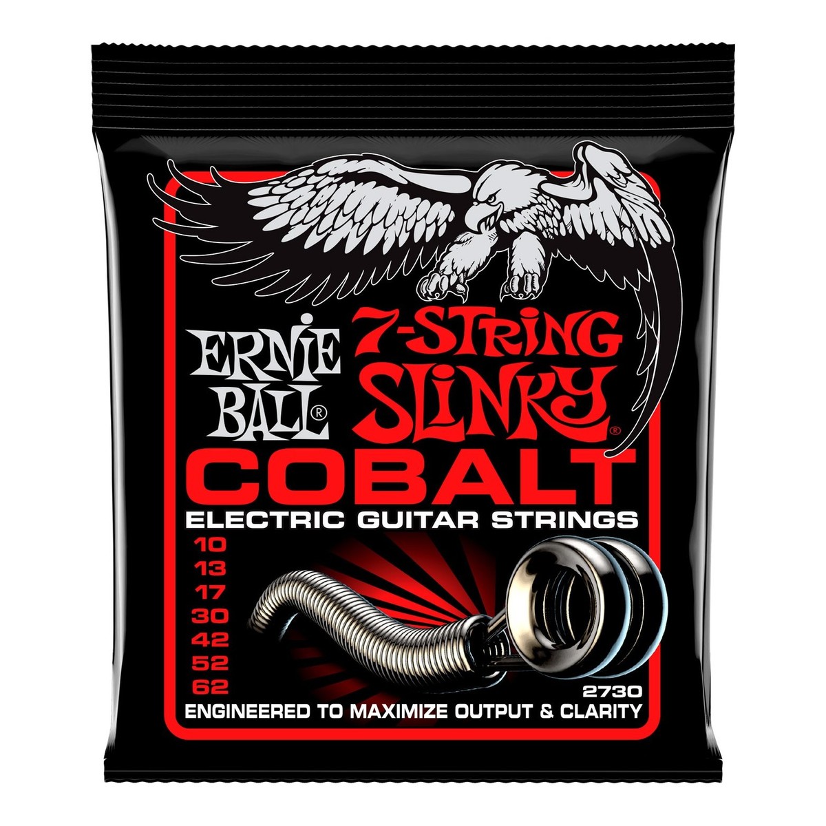 Ernie Ball 2730 Cobalt Skinny Top Heavy Bottom Slinky 7-String, 10-62