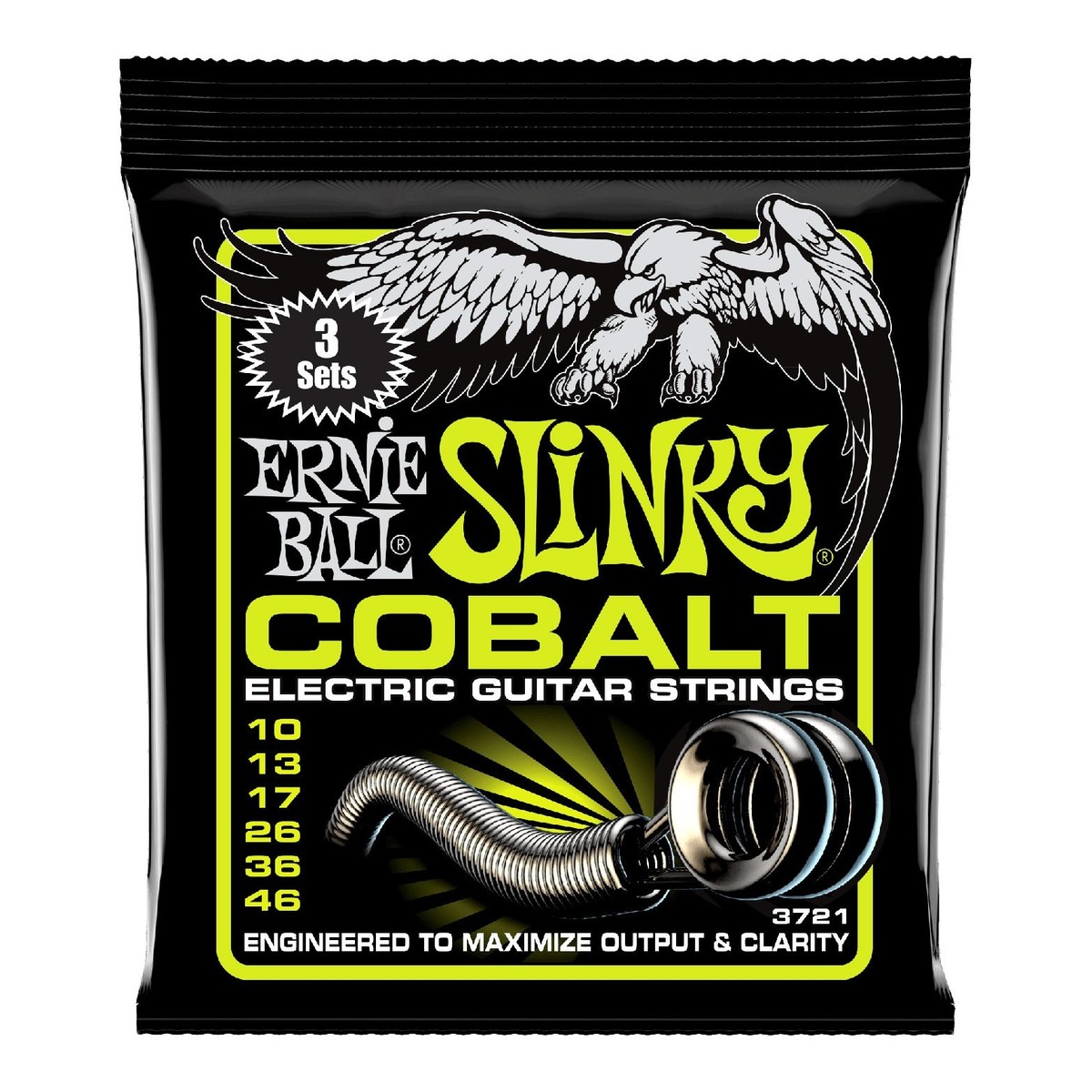 Ernie Ball 3721 Cobalt Regular Slinky 3 Pack, 10-46