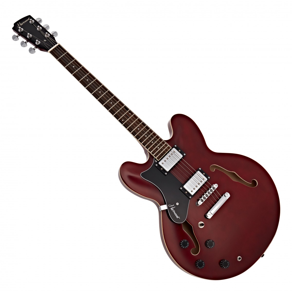 Hartwood Revival Left Handed Semi Acoustic Guitar, Cherry Red