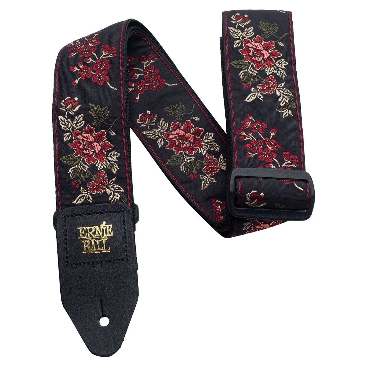 Ernie Ball P04142 Classic Jaquard Strap, Red Rose