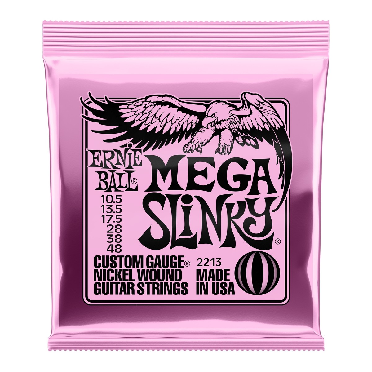 Ernie Ball Mega Slinky 2213 Nickel Guitar Strings Set, 10.5-48