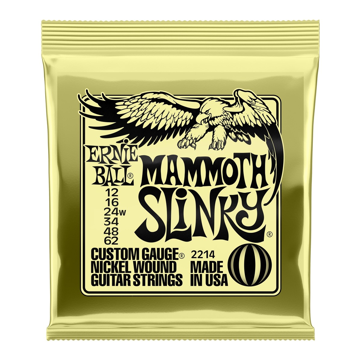 Ernie Ball Mammoth Slinky 2214 Nickel Guitar Strings Set, 12-62