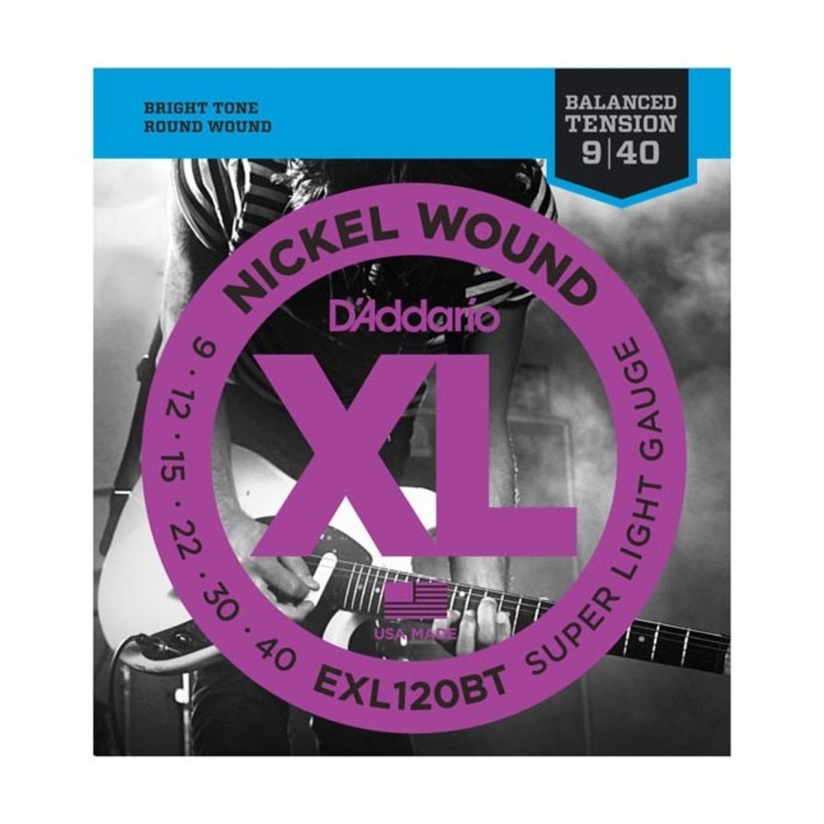 D'Addario EXL120BT Nickel Wound Super Light Set, 09-40