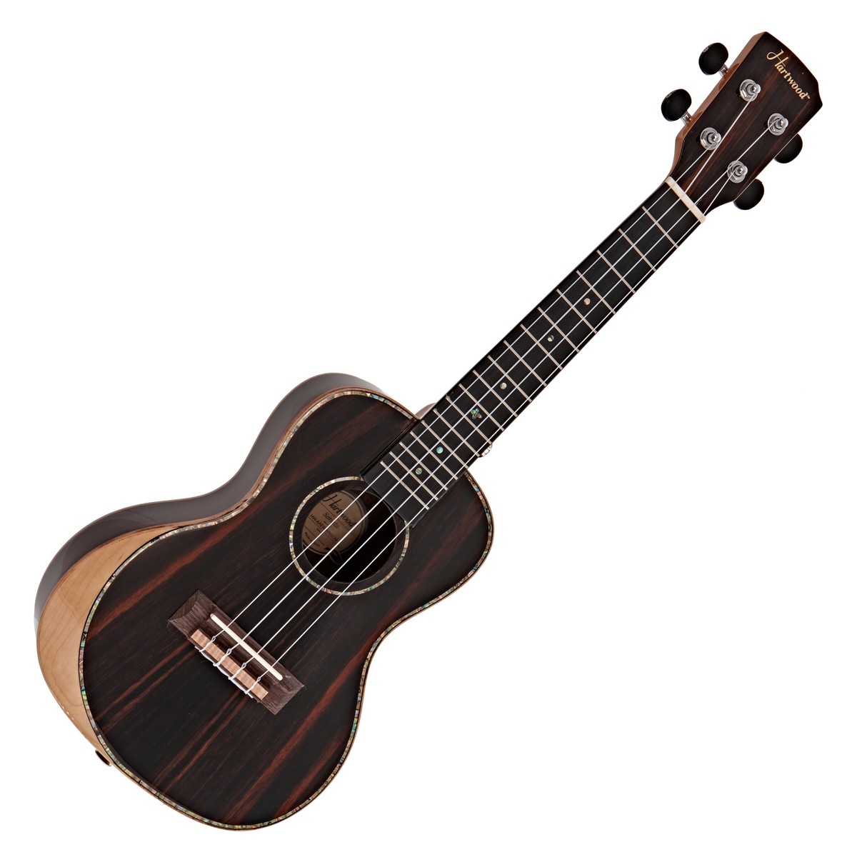 Hartwood Sonata Armrest Concert Ukulele, AA Solid Ebony