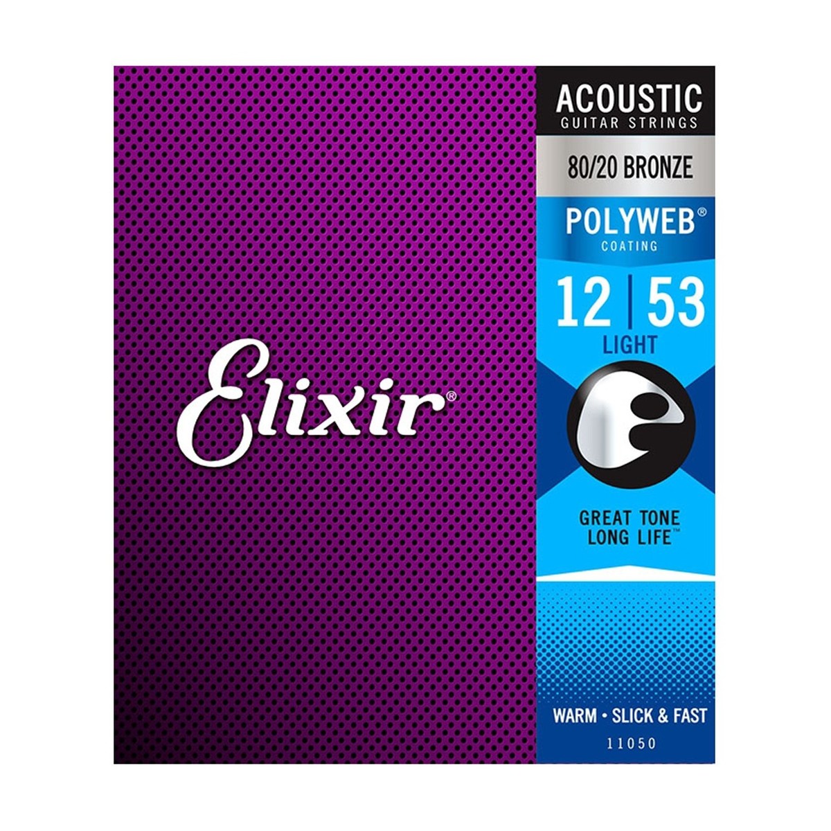 Elixir 11050 POLYWEB Light Acoustic Strings, 12-53