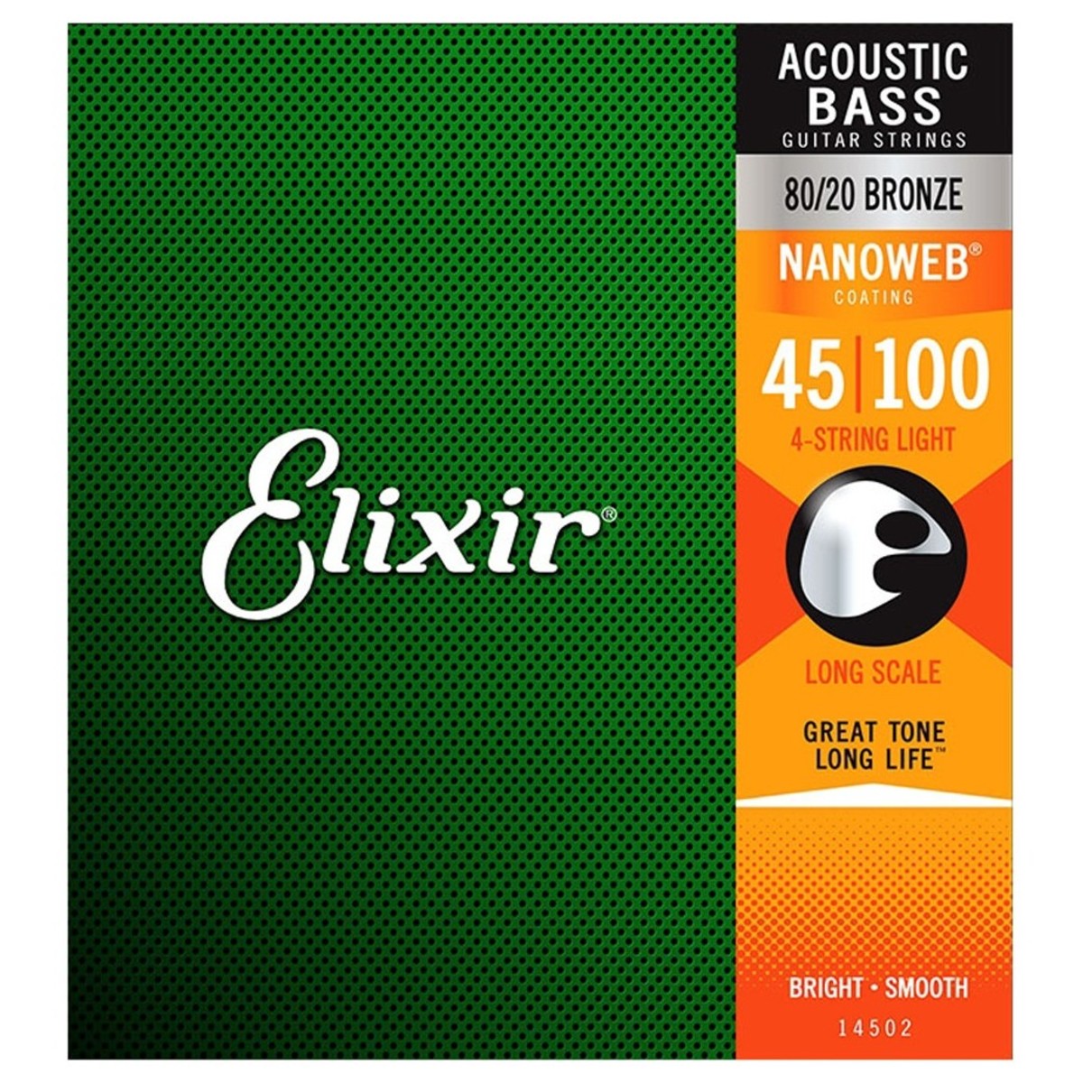 Elixir E14502 Nanoweb Phosphor Bronze Bass Strings, 45-100
