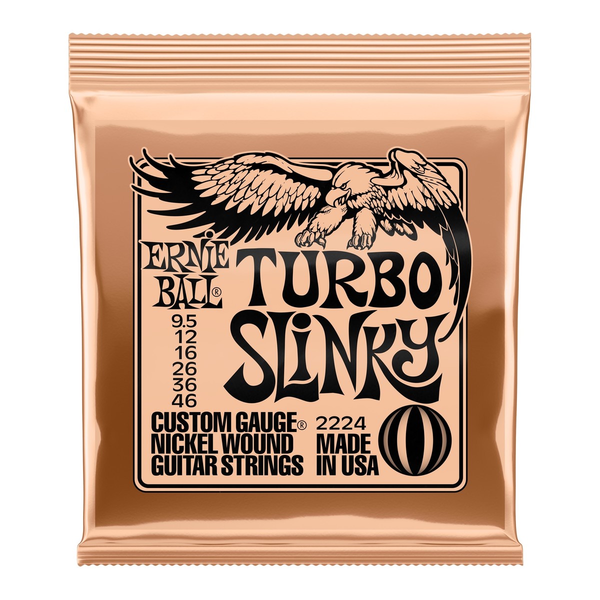 Ernie Ball P02224 Turbo Slinky Guitar Strings, 9.5-46