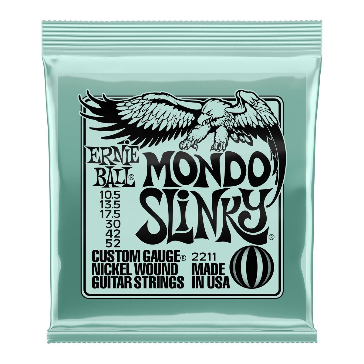 Ernie Ball P02211 Mondo Slinky Guitar Strings, 10.5-52