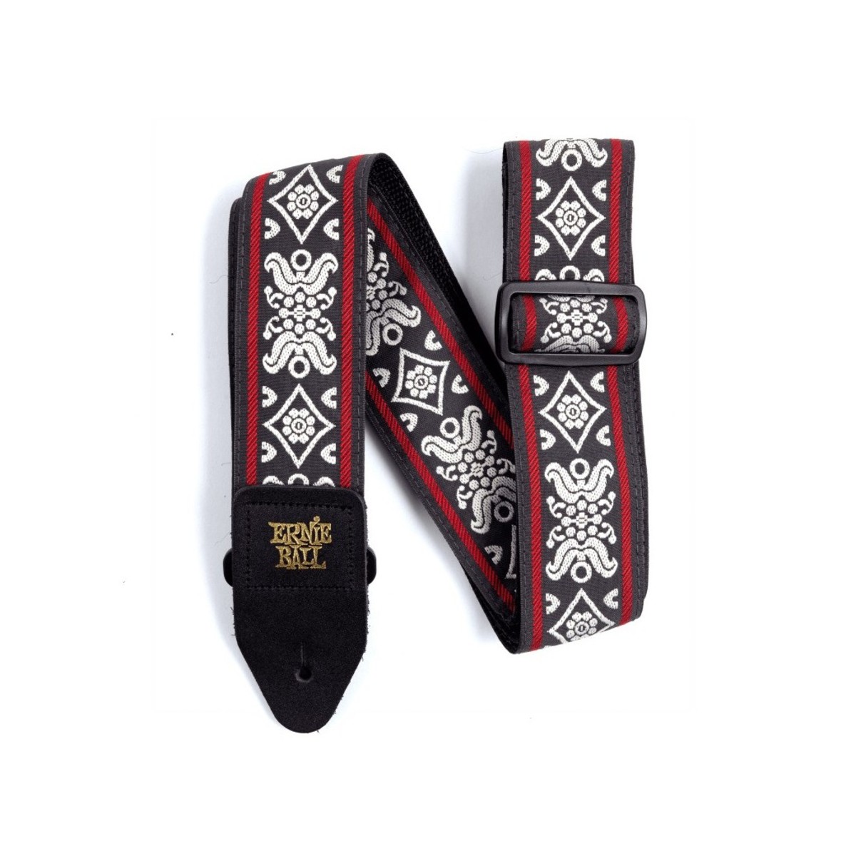 Ernie Ball P04669 Polypro Jacquard Strap, Blackjack Red