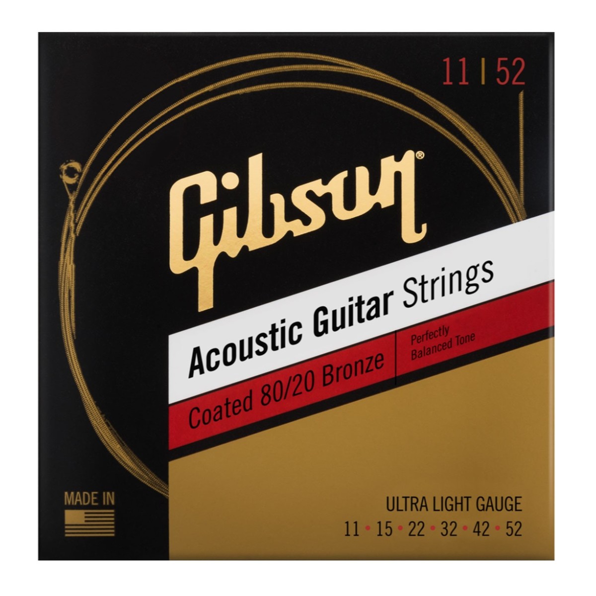 Gibson SAG-CBRW11 80/20 Bronze Coated Acoustic Strings, 11-52