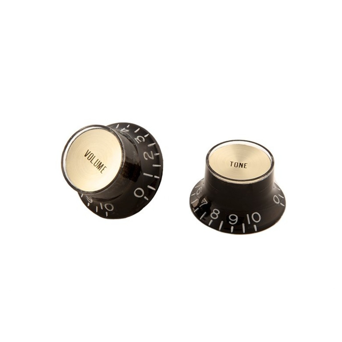 Gibson Top Hat Knobs w/ Gold Metal Insert Set of 4, Black