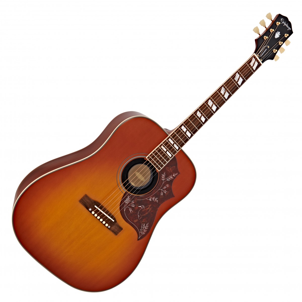 Epiphone Inspired by Gibson Hummingbird, Aged Cherry Sunburst Gloss